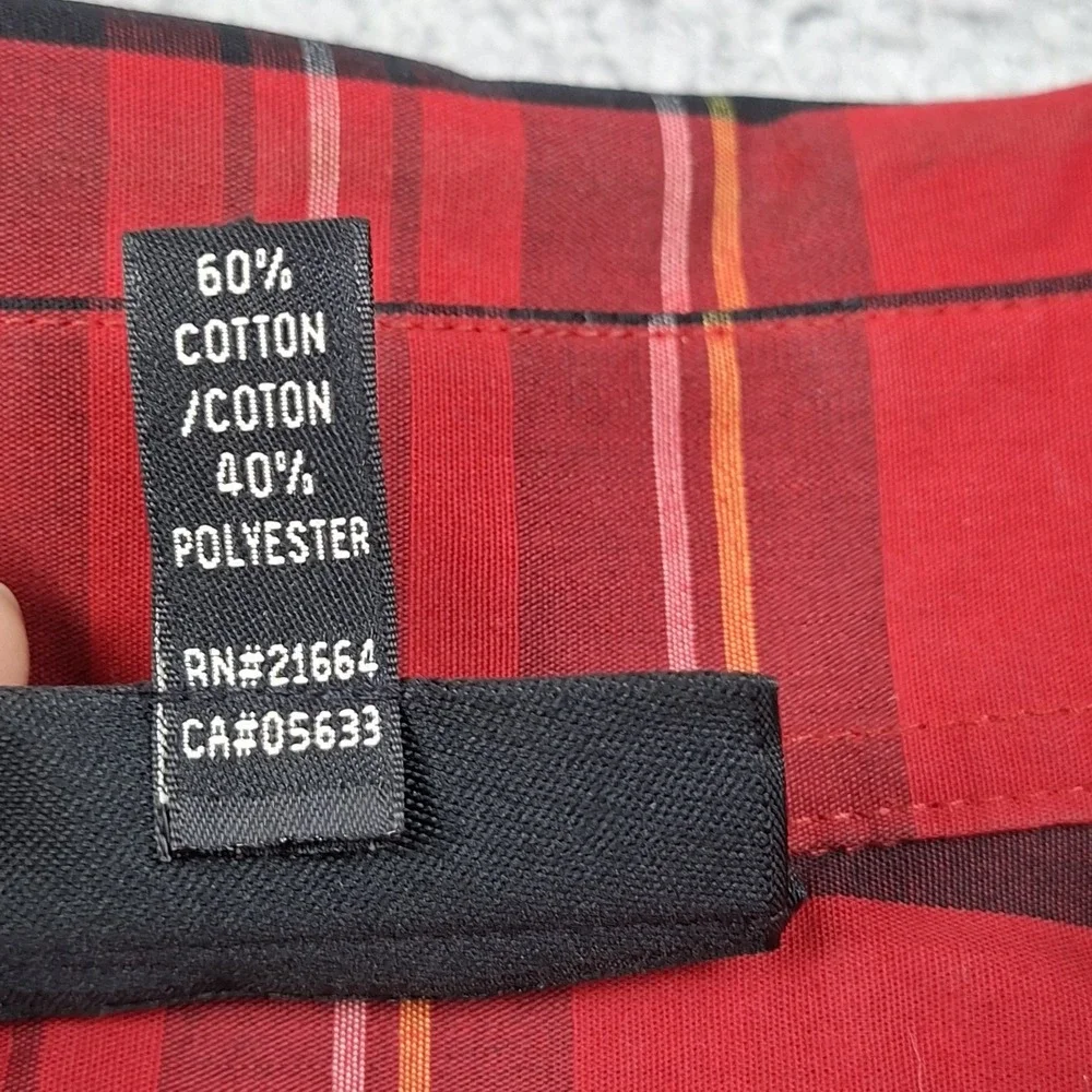 Foxcroft 18 Shaped Fit Tartan Plaid Three Button Flip Cuff top Wrinkle Free